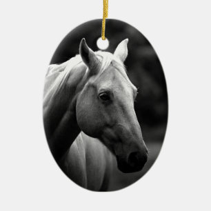 Black White Horse Julgransprydnad Keramik