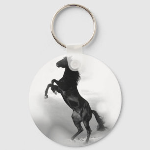Black White Horse Nyckelring