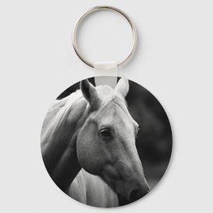 Black White Horse Nyckelring