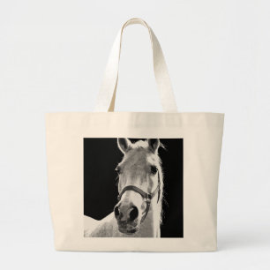Black White Horse på natten Jumbo Tygkasse