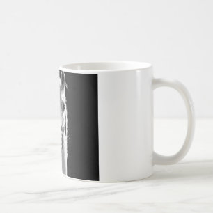 Black White Horse på natten Kaffemugg