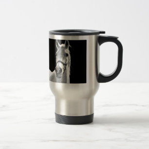Black White Horse på natten Resemugg