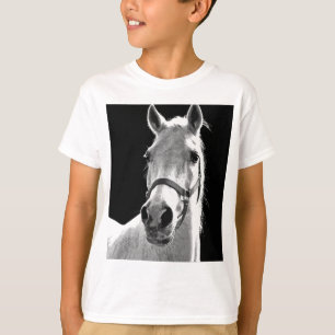 Black White Horse på natten T Shirt