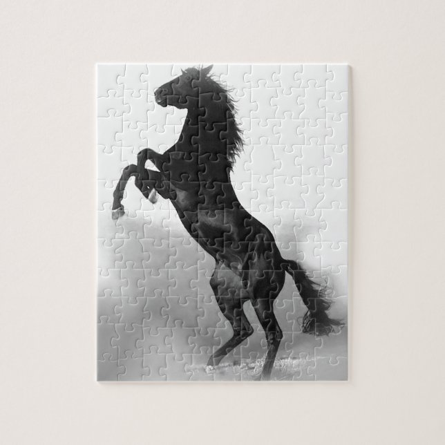 Black White Horse Pussel (Vertikal)