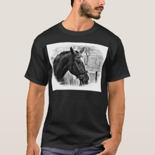 Black White Horse Sketch Tee