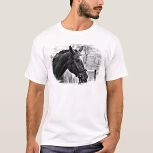 Black White Horse Sketch Tee