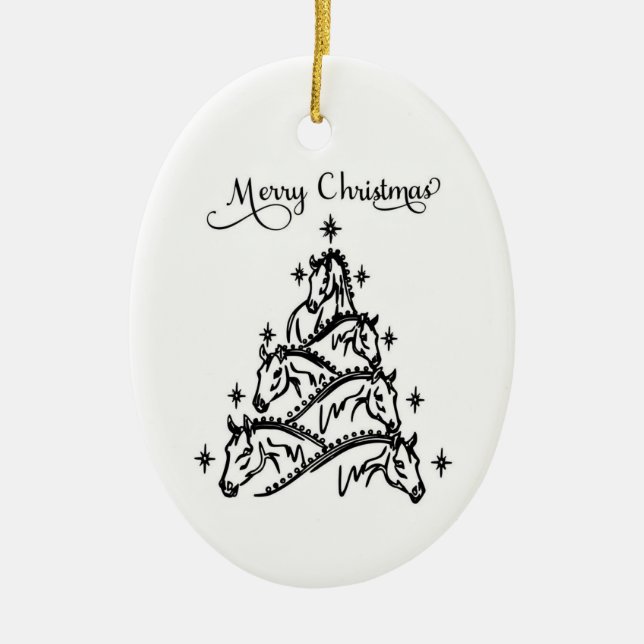 Black & White Horse Tree Ornament  (Framsidan)