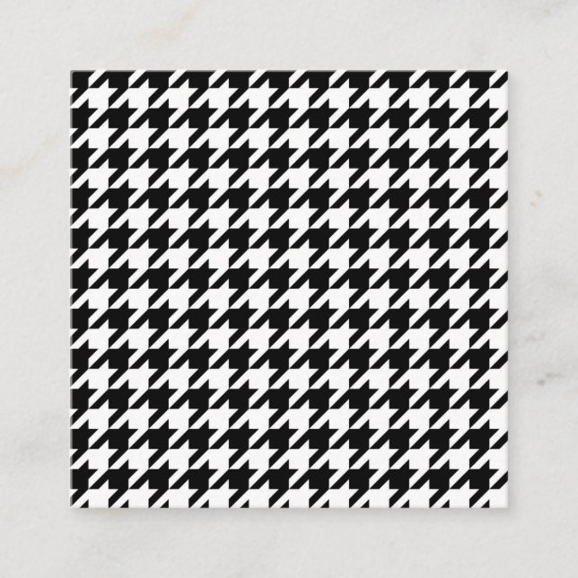Black & White Houndstooth Mönster Tilläggskort (Framsida)