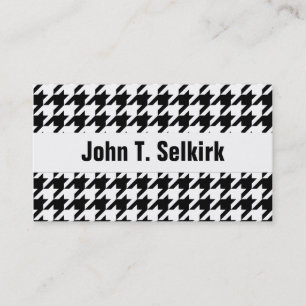 Black & White Houndstooth Mönster Visitkort