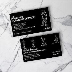 Black White House Städning Manar Janitorial Visitkort