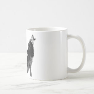 Black White Howling Varg Kaffemugg