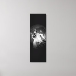 Black & White Howling Varg & Måne Canvastryck