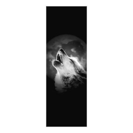 Black & White Howling Varg & Måne Fototryck