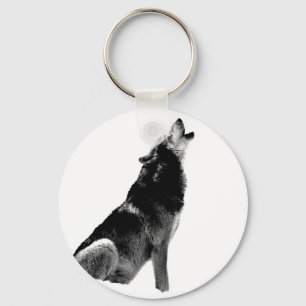 Black White Howling Varg Nyckelring