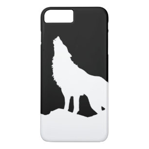 Black & White Howling Varg Silhouette