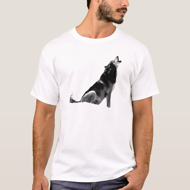 Black White Howling Varg Tee (Framsida)