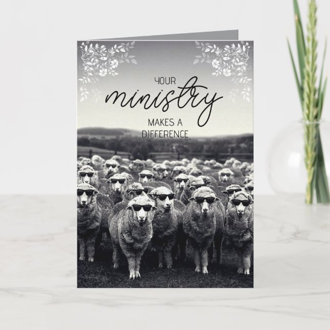 Black & White Humorous Pastor Appreciation Card Kort (Framsida)