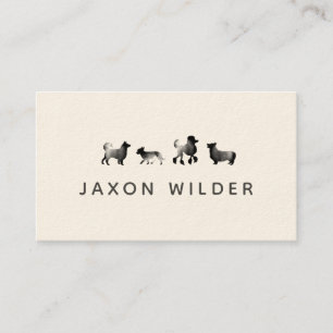 Black White Hund Silhouette Cloud Minimal Visitkort