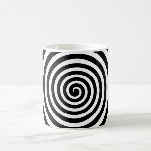 Black & White Hypnotic Spiral Kaffemugg