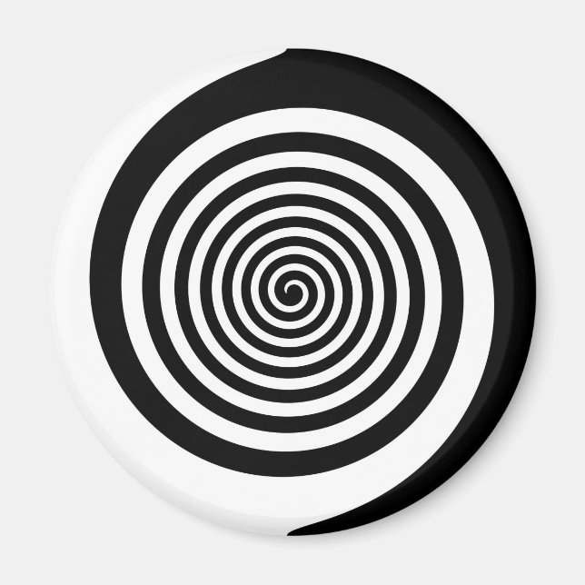 Black & White Hypnotic Spiral Magnet (Framsidan)