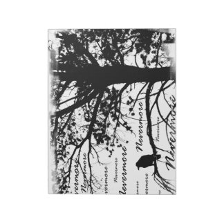 Black & White Ickmore Raven Silhouette Anteckningsblock