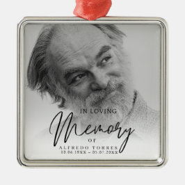 Black & White In Loving Memory Funeral  Julgransprydnad Metall