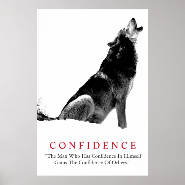 Black White inspirational Confidence Varg Poster (Framsidan)