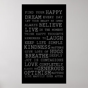 Black White Inspirational Ord Poster