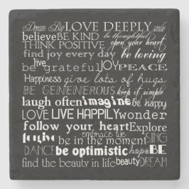 Black White Inspirational Ord Stenunderlägg