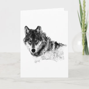 Black White Inspirational Varg Öga Kort