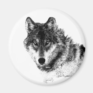 Black White Inspirational Varg Öga Magnet
