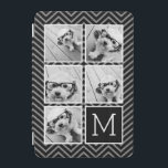 Black White Instagram 5 Photo Collage Monogram iPad Mini Skydd<br><div class="desc">I bakgrunden ingår ett valfritt chevron Mönster - Använda fem fyrkantiga bilder för att skapa en unik och personlig gåva. Eller så kan du behålla hipstervalpen och göra ett trendig till keepy. Om du behöver justera bilder klickar du på verktyg för att anpassa ändringar.</div>