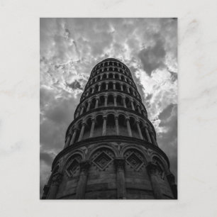 Black & White Italy Travel Leaning Torn i Pisa Vykort
