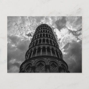 Black & White Italy Travel Leaning Torn i Pisa Vykort