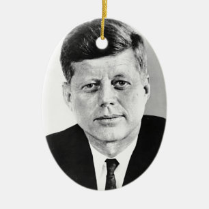 Black & White Jack JFK John F. Kennedy Julgransprydnad Keramik