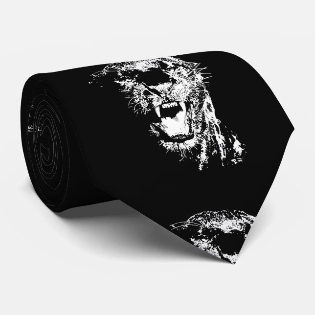 Black White Jaguar Pop Art Slips (Rullad)