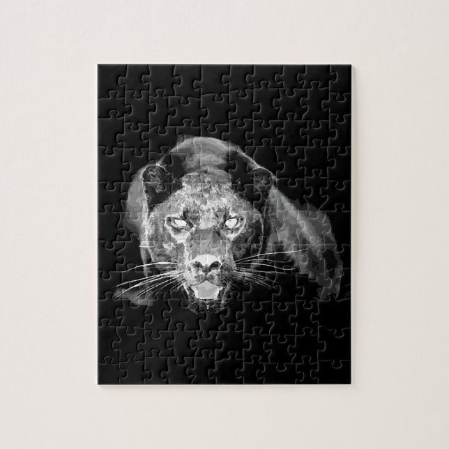 Black & White Jaguar Pussel (Vertikal)