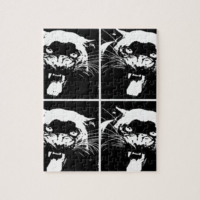 Black & White Jaguar Pussel (Vertikal)