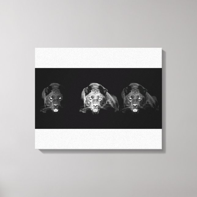 Black & White Jaguar Wrapped Canvas (Framsida)