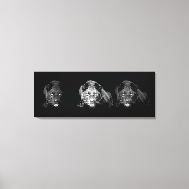 Black & White Jaguar Wrapped Canvas (Framsida)