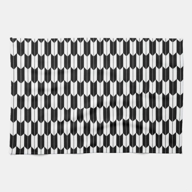 Black & White Japansk Yagasuri Kitchen Towel Kökshandduk (Horisontell)