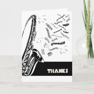 Black White Jazz Saxophone - tackkort