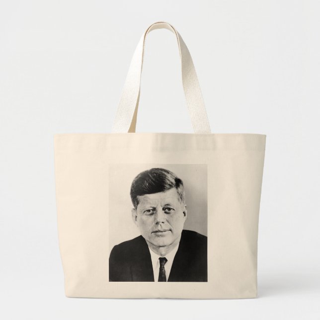 Black & White JFK John F. Kennedy Jumbo Tygkasse (Framsidan)