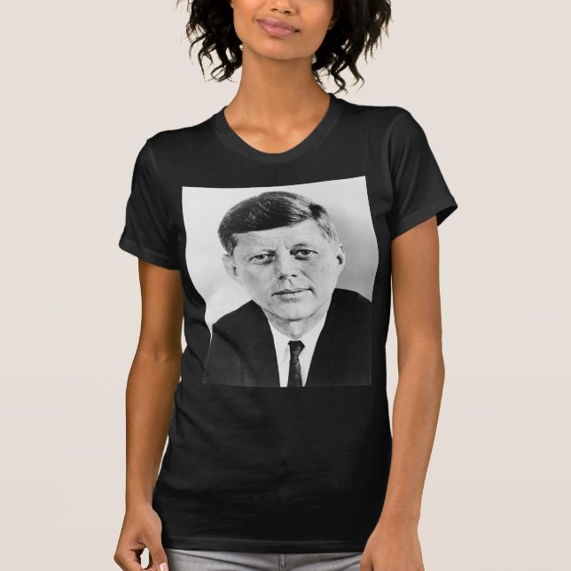 Black & White JFK John F. Kennedy T Shirt (Framsida)