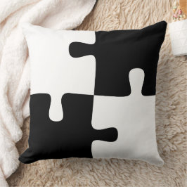 Black & White Jigszle Puzzle Mönster Simple Art Kudde