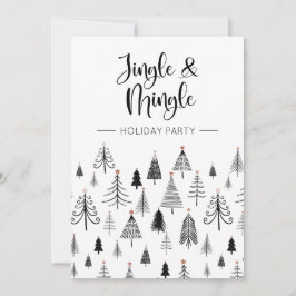 Black White Jingle och Mingle Julfest Inbjudningar