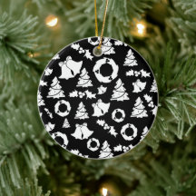 Black & White Julgran Ornament