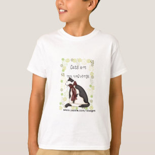 Black & White Kattunge w/Flowers for Girls Tee