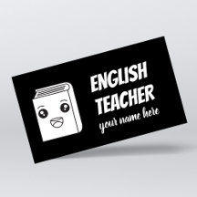 Black & White Kawaii Bok Cute English Teacher ESL