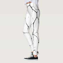 Black White kintsugi mönster Leggings